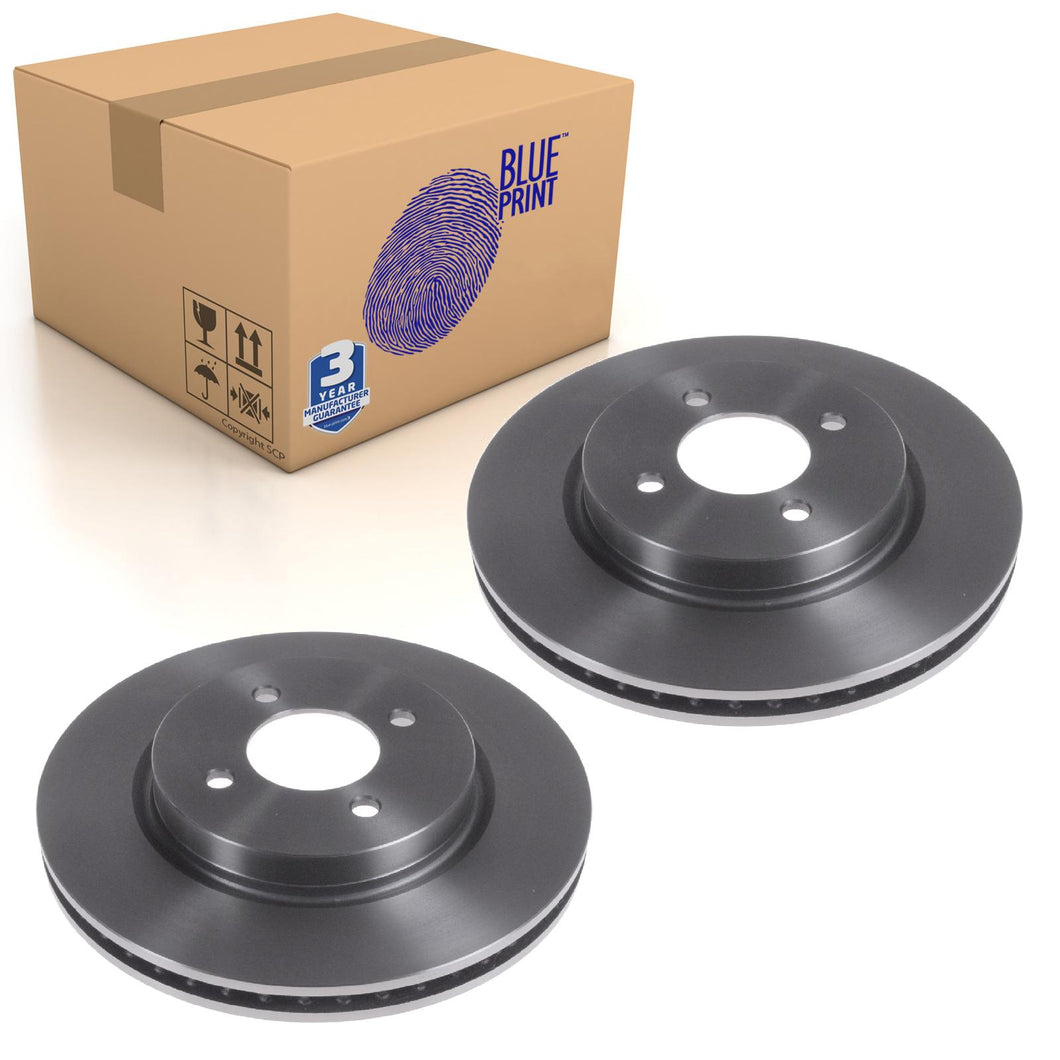 Pair of Front Brake Disc Fits Mitsubishi Colt VI Blue Print ADC443129