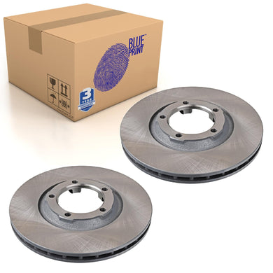 Pair of Front Brake Disc Fits Mitsubishi Delica L 300 Blue Print ADC44316
