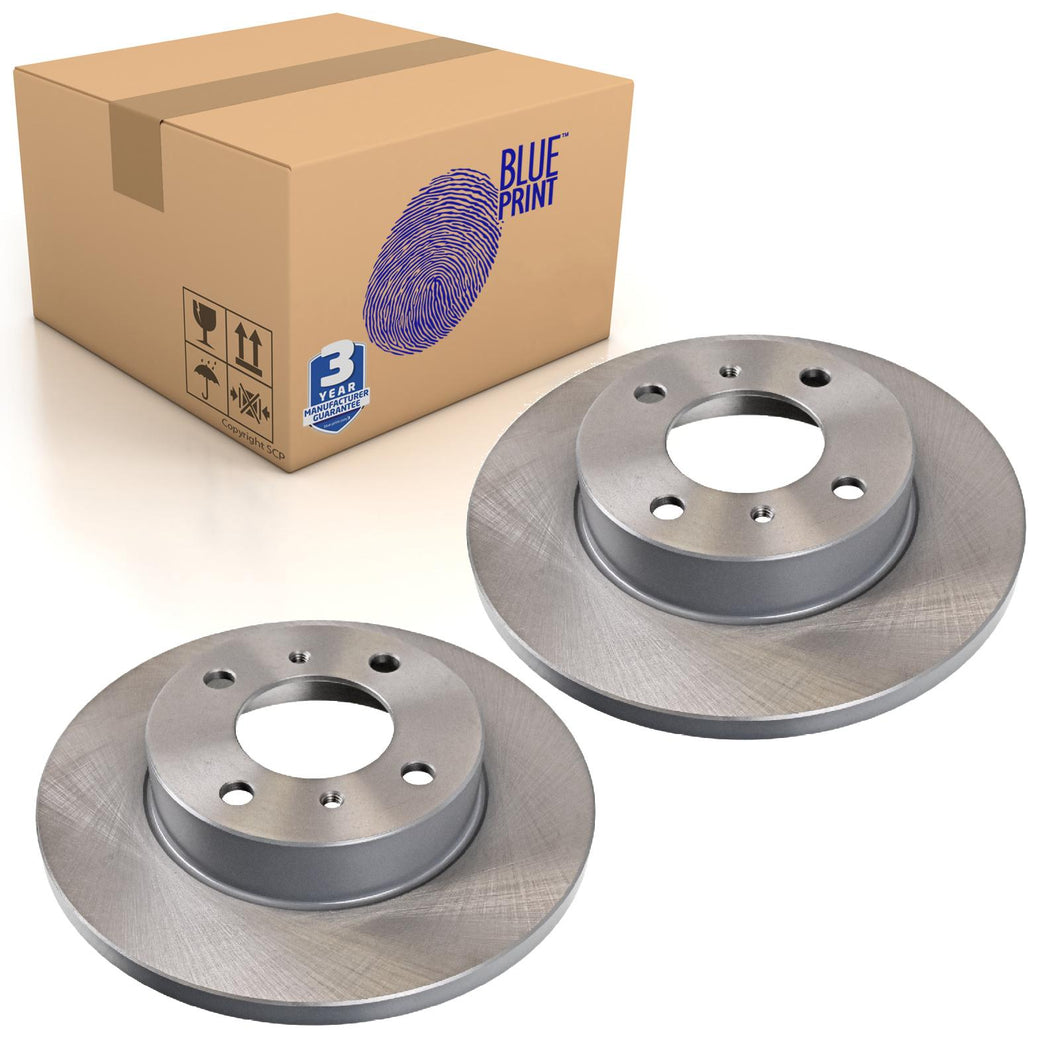 Pair of Front Brake Disc Fits Mitsubishi Colt Lancer V Blue Print ADC44341