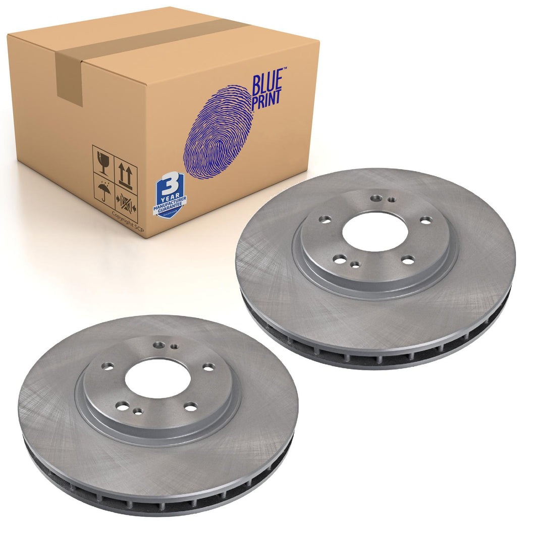 Pair of Front Brake Disc Fits Mitsubishi GTO OE MR235666 Blue Print ADC44360