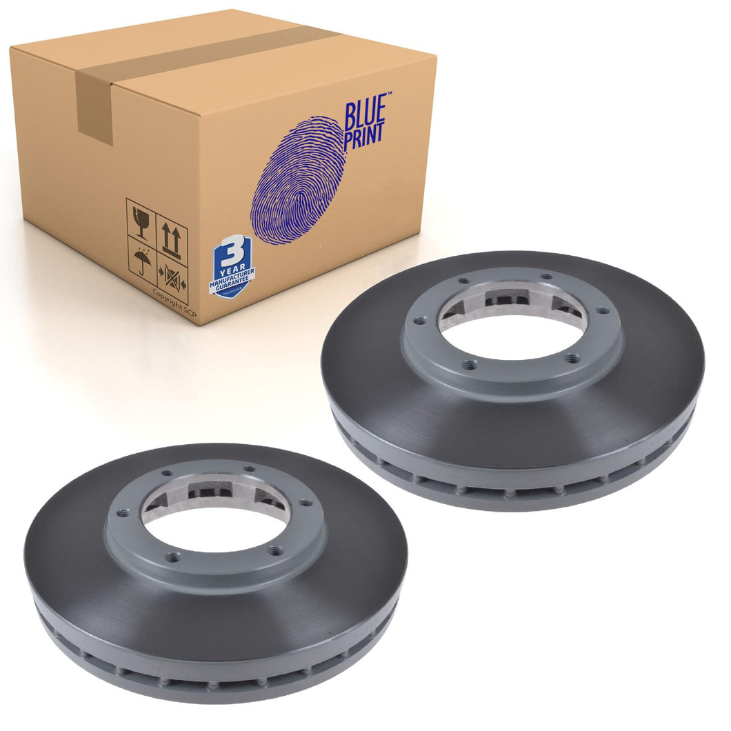 Pair of Front Brake Disc Fits Mitsubishi FUSO Canter Blue Print ADC44383