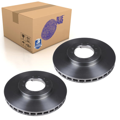 Pair of Front Brake Disc Fits Mitsubishi Montero Pajero Shog Blue Print ADC44387