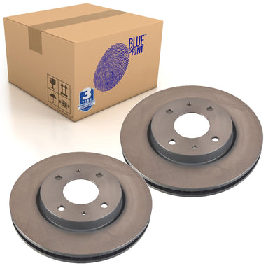 Pair of Front Brake Disc Fits Mitsubishi Galant Lancer VII Blue Print ADC44390