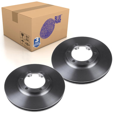 Pair of Front Brake Disc Fits Mitsubishi L 200 OE MB950958 Blue Print ADC44391