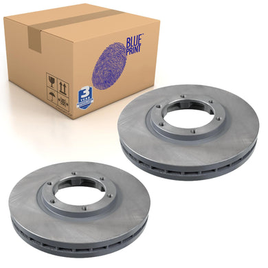 Pair of Front Brake Disc Fits Mitsubishi FUSO Canter Blue Print ADC44393