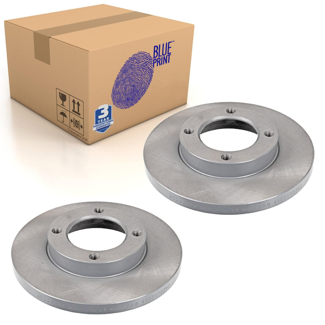 Pair of Front Brake Disc Fits Piaggio Porter Daihatsu Hijet Blue Print ADD64324