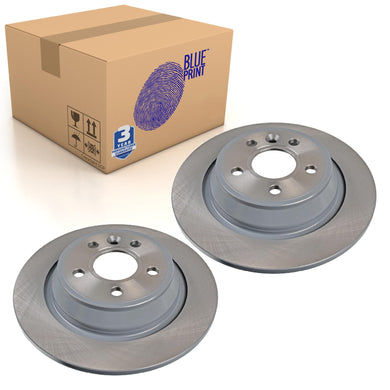 Pair of Rear Brake Disc Fits Ford Focus S-MAX Kuga Evoque Blue Print ADF124301