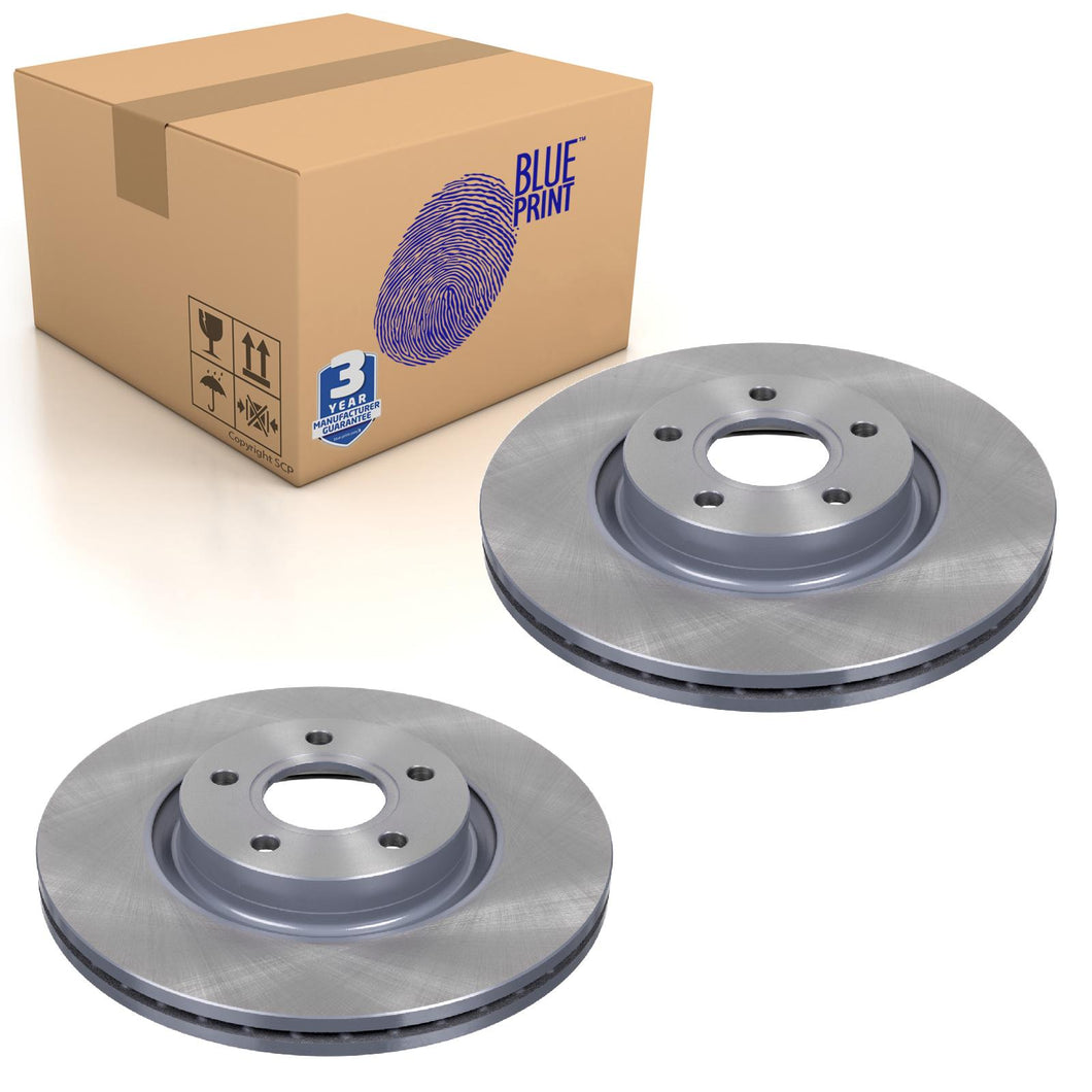 Pair of Front Brake Disc Fits Ford C-MAX Focus C-MAX Cabrio Blue Print ADF124304