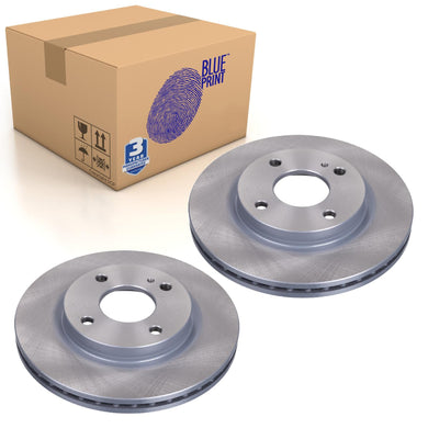 Pair of Front Brake Disc Fits Ford Fiesta Van Fiestann KA+ Blue Print ADF124309