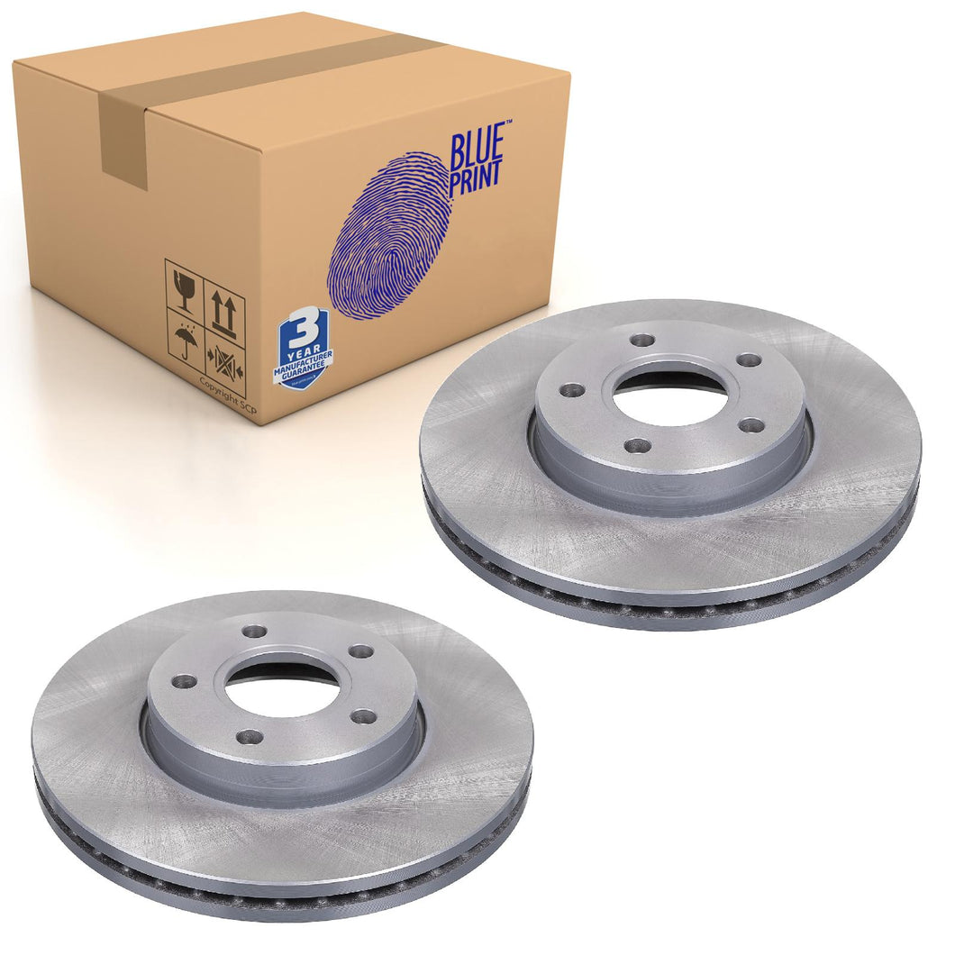 Pair of Front Brake Disc Fits Volvo C 30 S 40 50 Ford C-MAX Blue Print ADF124311