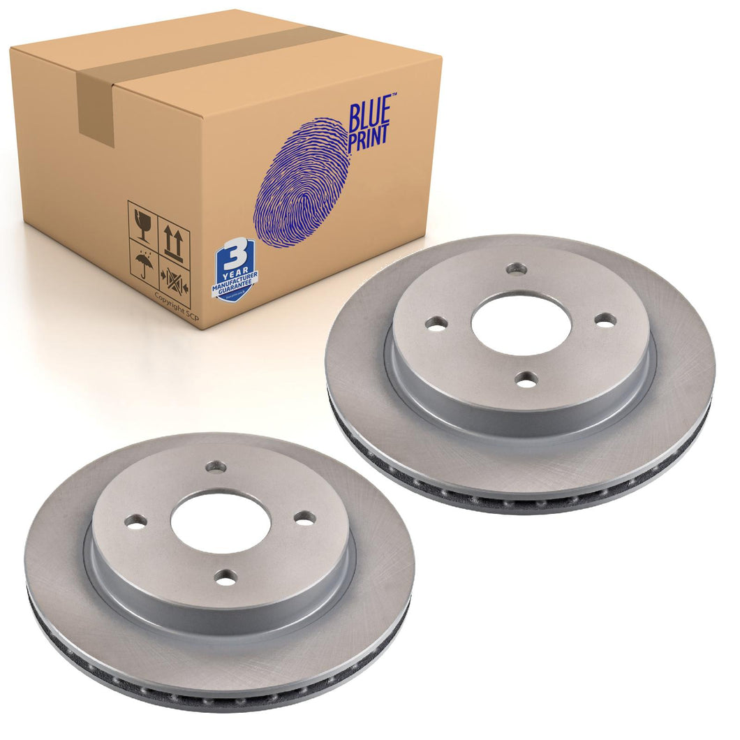 Pair of Rear Brake Disc Fits Ford OE 5026786 Blue Print ADF124326
