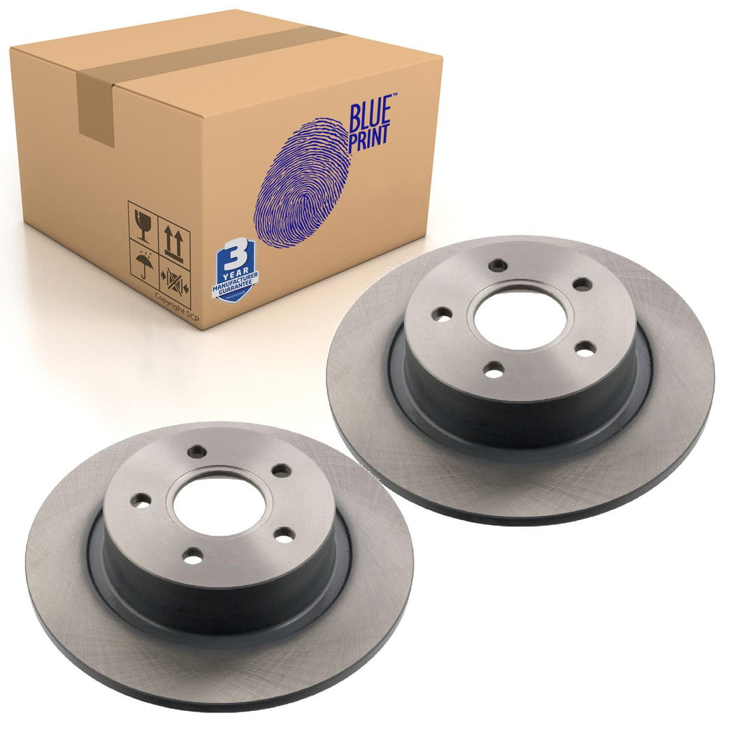 Pair of Rear Brake Disc Fits Ford OE 1362868 Blue Print ADF124328