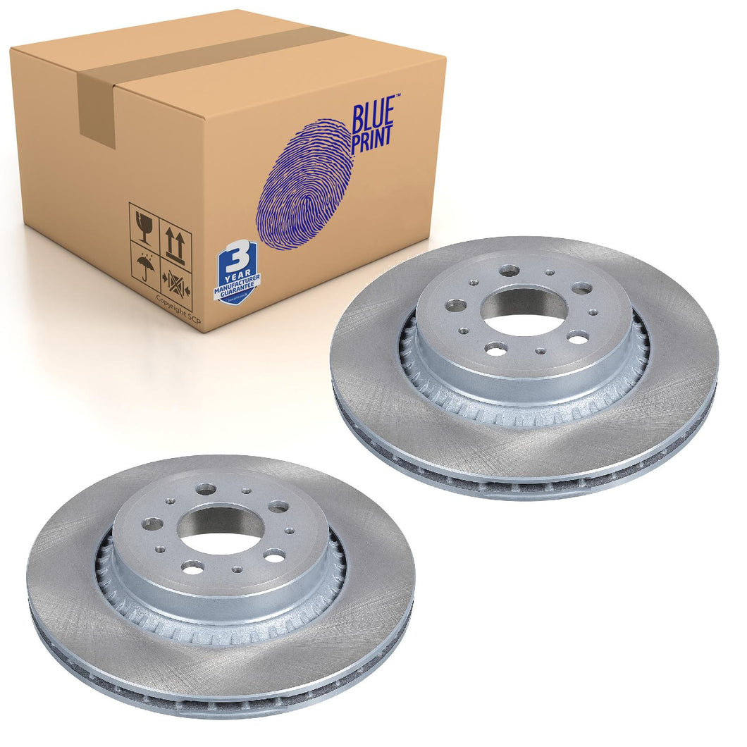 Pair of Rear Brake Disc Fits Volvo OE 31471824 Blue Print ADF124337