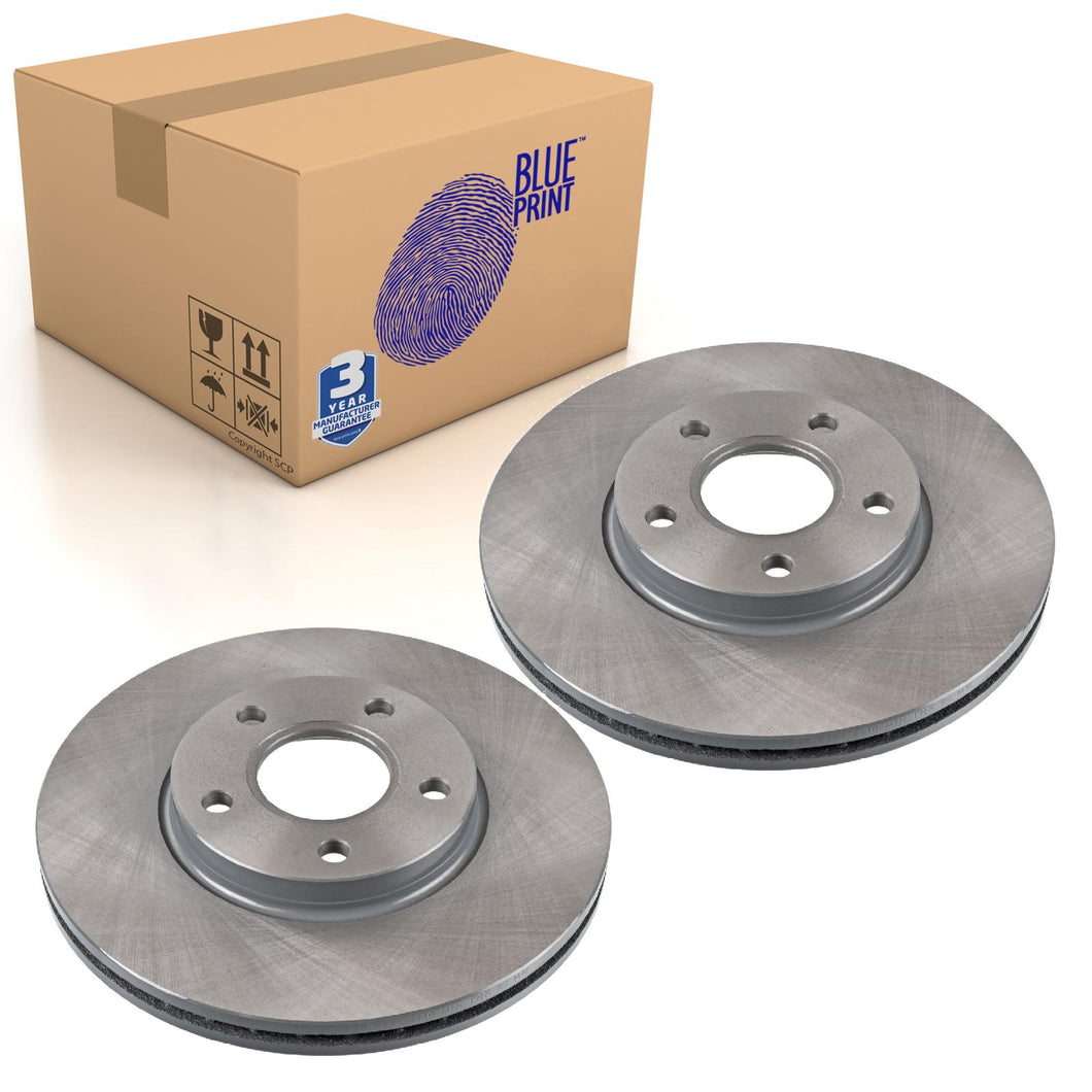 Pair of Front Brake Disc Fits Ford OE 1361298 Blue Print ADF124340