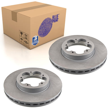Pair of Front Brake Disc Fits Ford Transit Vented 1503290 Blue Print ADF124342