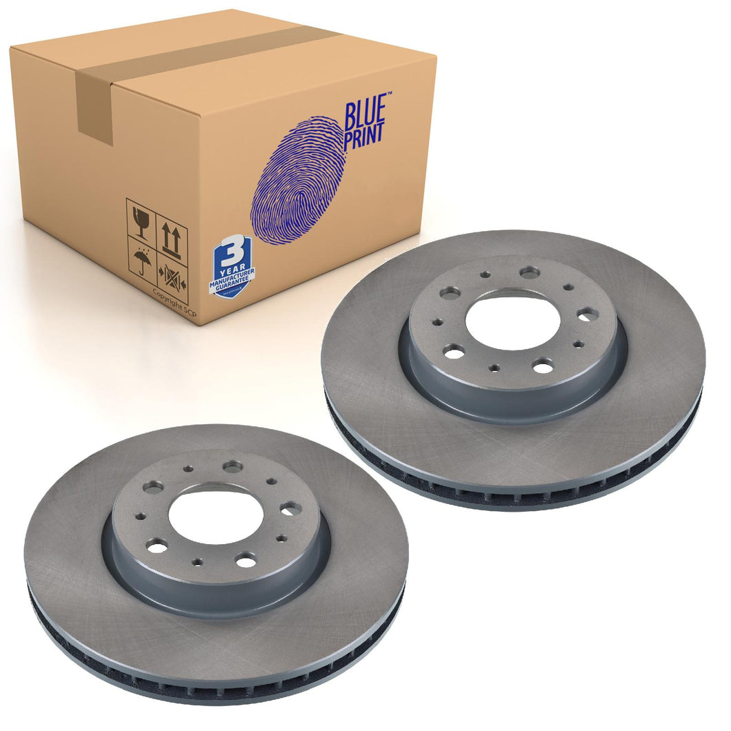 Pair of Front Brake Disc Fits Volvo OE 31262092 Blue Print ADF124352