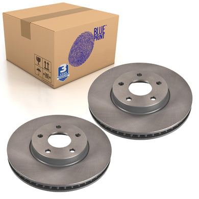 Pair of Front Brake Disc Fits Ford Focus 2018 On Blue Print ADF124380
