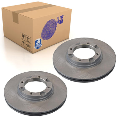 Pair of Brake Disc Fits Hyundai Accent Excel Pony XP S-Coupe Blue Print ADG04302