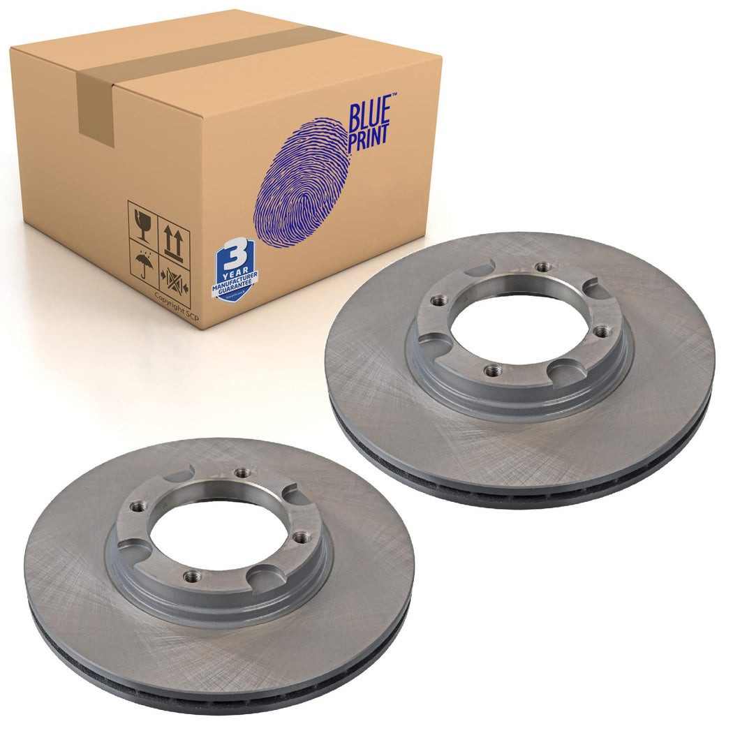 Pair of Brake Disc Fits Hyundai Accent Excel Pony XP S-Coupe Blue Print ADG04302