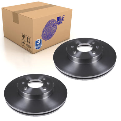 Pair of Front Brake Disc Fits KIA Rio OE 517121G000 Blue Print ADG043120