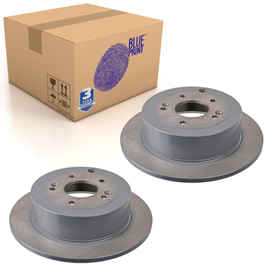 Pair of Rear Brake Disc Fits Hyundai Santa Fe Blue Print ADG043128