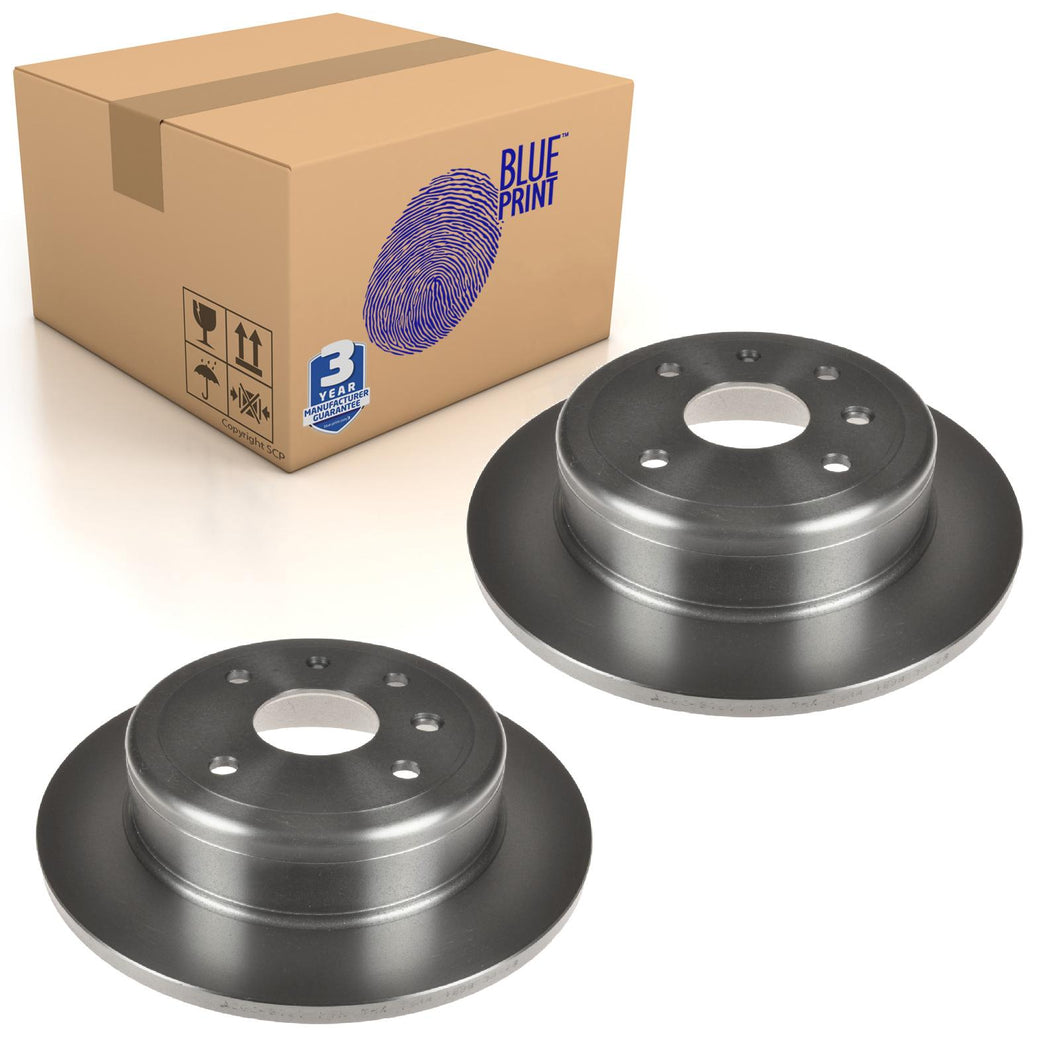 Pair of Rear Brake Disc Fits Daewoo OE 96328254 Blue Print ADG043131