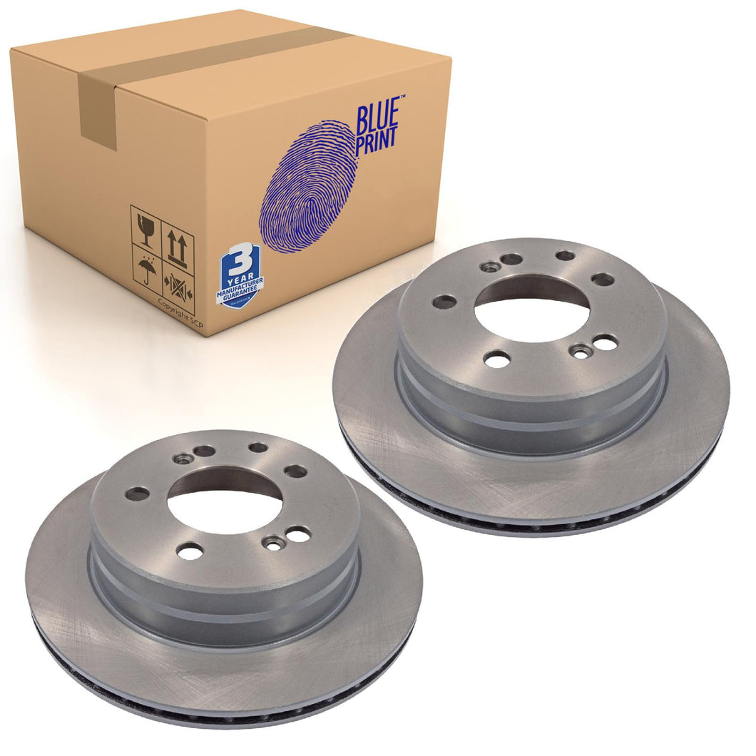 Pair of Rear Brake Disc Fits Ssangyong Kyron RX-Series Blue Print ADG043138