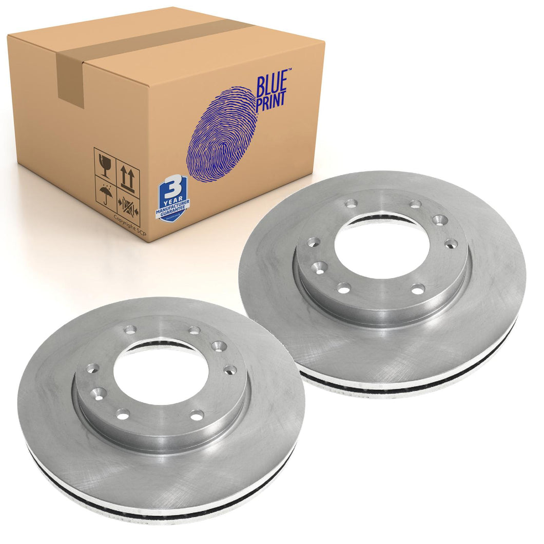 Pair of Front Brake Disc Fits Hyundai Grand Starex Royale H Blue Print ADG043140