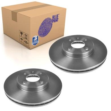 Pair of Front Brake Disc Fits Chevrolet GM Aveo Cobalt Blue Print ADG043174