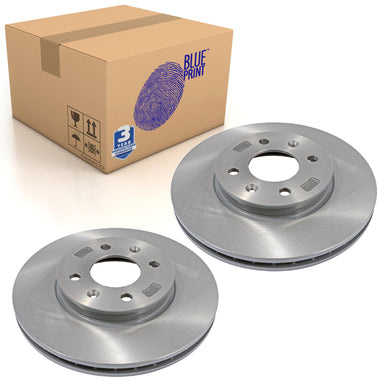 Pair of Front Brake Disc Fits KIA Rio Hyundai Accent Solari Blue Print ADG043177