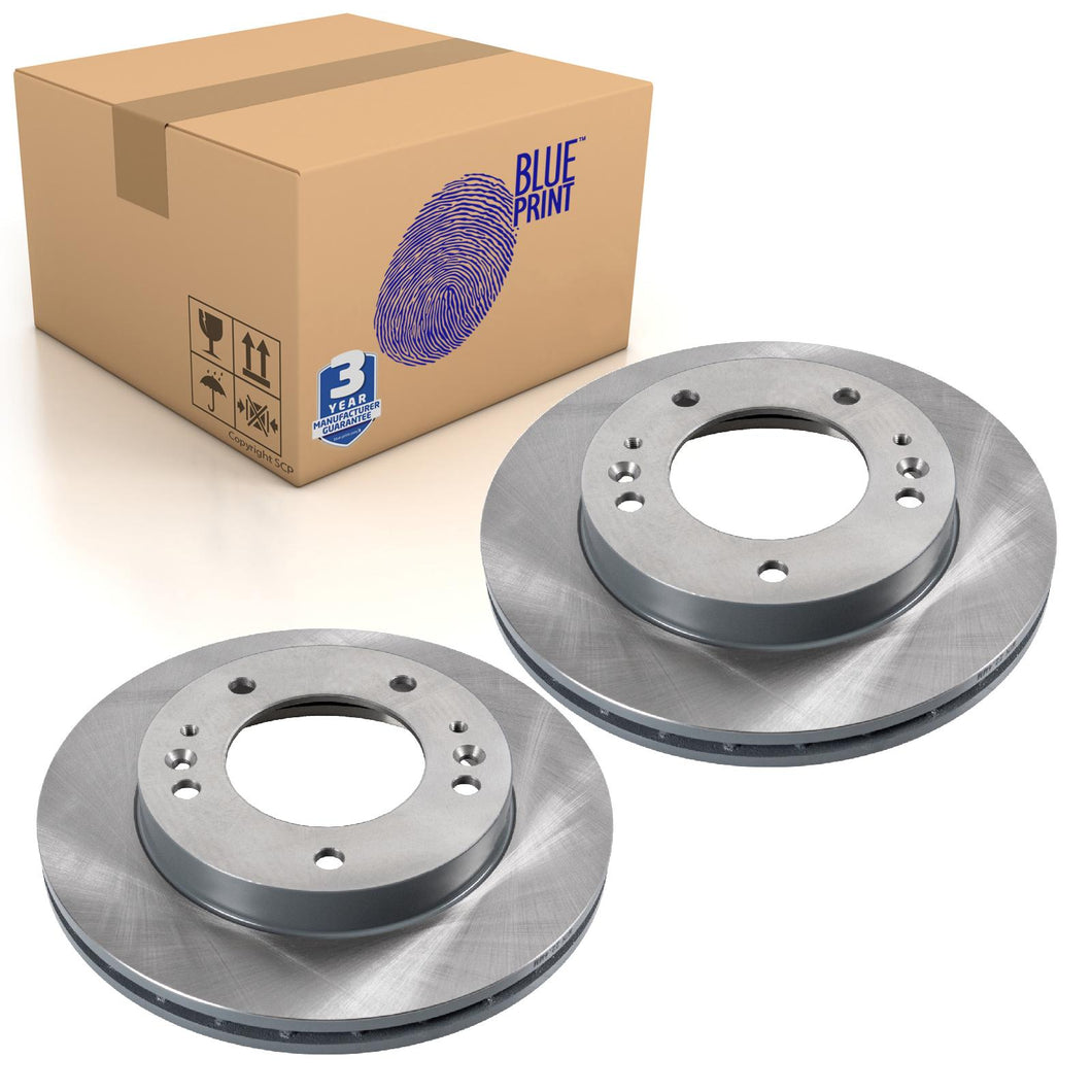 Pair of Front Brake Disc Fits KIA Retona Sportage III Blue Print ADG04319