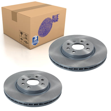 Pair of Front Brake Disc Fits Vauxhall Corsa Meriva Combo C Blue Print ADG043203