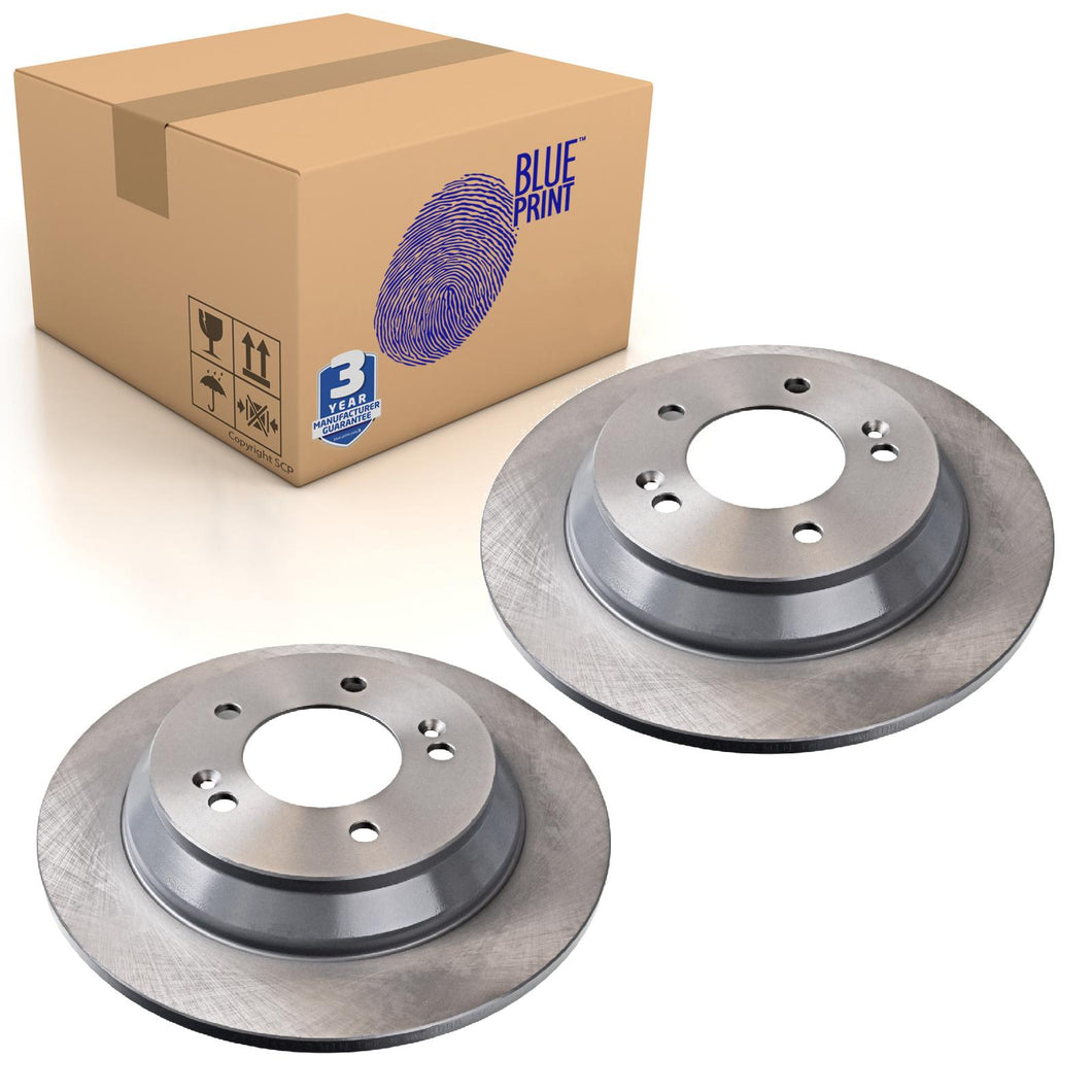 Pair of Rear Brake Disc Fits KIA Carens IV OE 58411A4000 Blue Print ADG043210