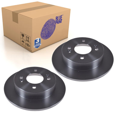 Pair of Rear Brake Disc Fits Hyundai i10 OE 58411B4300 Blue Print ADG043211