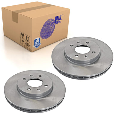 Pair of Front Brake Disc Fits KIA Hyundai i20 II Blue Print ADG043213
