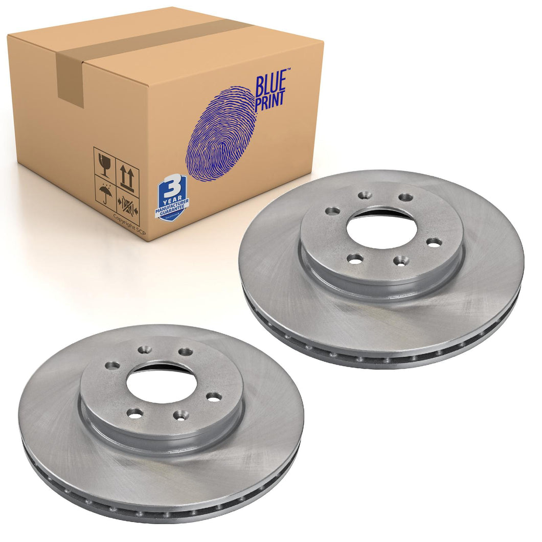 Pair of Front Brake Disc Fits KIA Hyundai i20 II Blue Print ADG043213