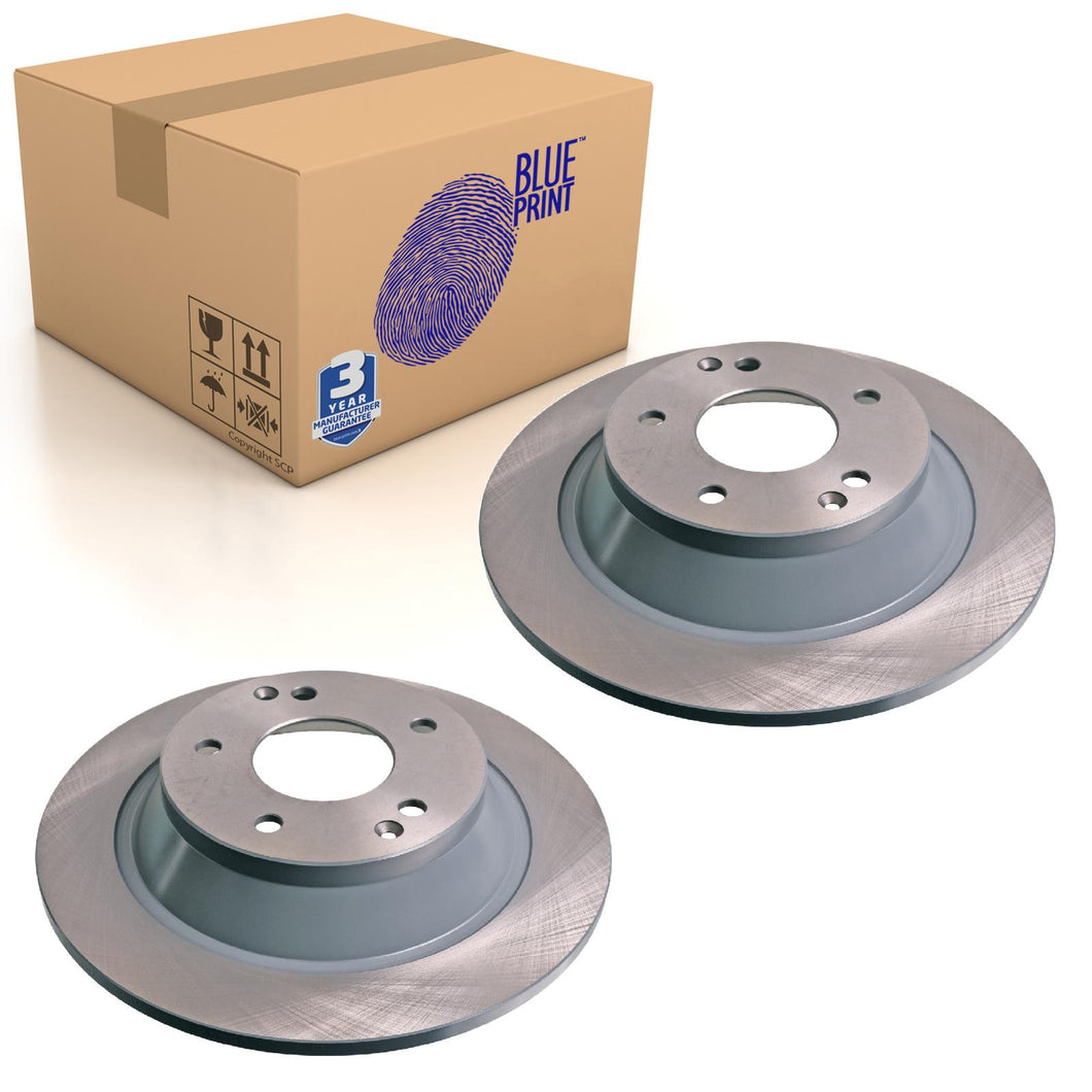 Pair of Rear Brake Disc Fits Ssangyong Tivoli Blue Print ADG043219