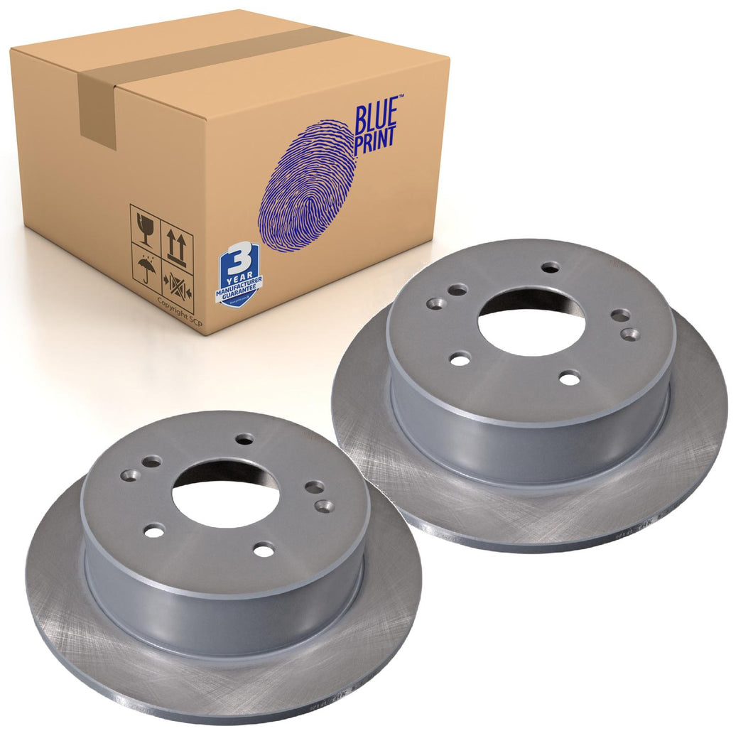 Pair of Rear Brake Disc Fits Ssangyong Korando Blue Print ADG043220