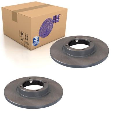 Pair of Front Brake Disc Fits Daewoo Matiz Chevrolet GM Spar Blue Print ADG04322