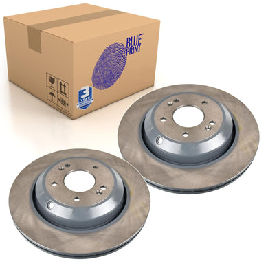 Pair of Rear Brake Disc Fits Kia OE 58411J5250 Blue Print ADG043240