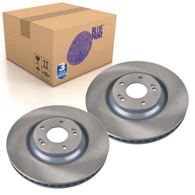 Pair of Front Brake Disc Fits Hyundai OE 51712S0000 Blue Print ADG043245