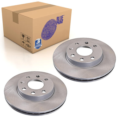 Pair of Front Brake Disc Fits Daewoo Lanos Nexia Astra F Com Blue Print ADG04325