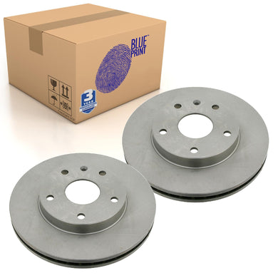 Pair of Front Brake Disc Fits Daewoo Leganza OE 96238673 Blue Print ADG04329