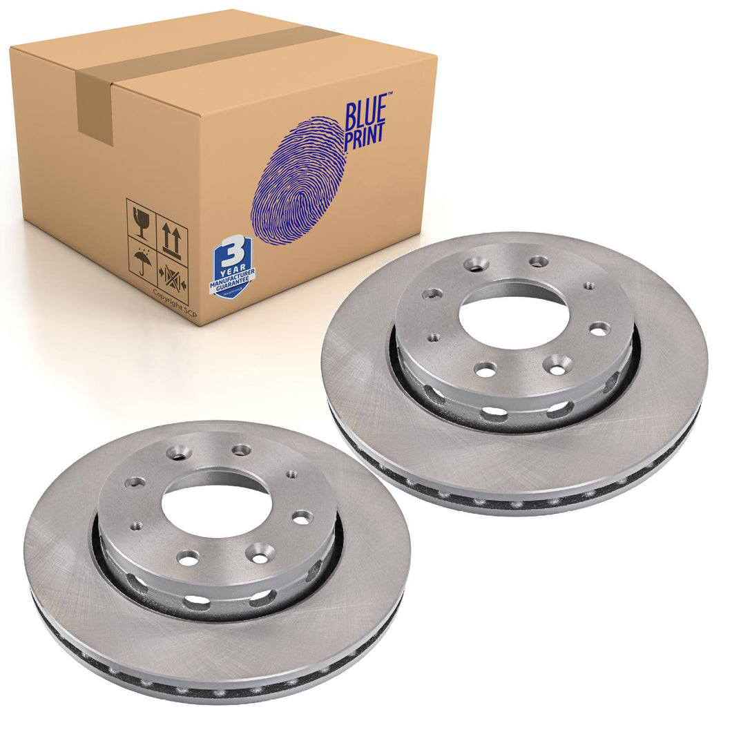 Pair of Front Brake Disc Fits KIA Carens Clarus Blue Print ADG04338