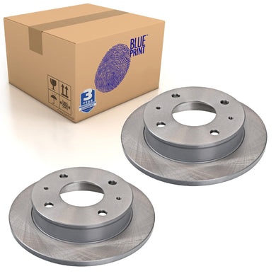 Pair of Front Brake Disc Fits Hyundai Amica Atos Atoz Blue Print ADG04340