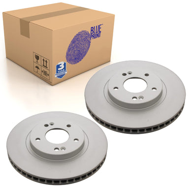 Pair of Front Brake Disc Fits Hyundai Santa Fe Blue Print ADG04341