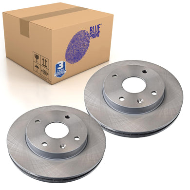Pair of Front Brake Disc Fits Daewoo Evanda Rezzo Tacuma Blue Print ADG04346