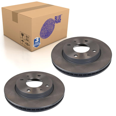 Pair of Front Brake Disc Fits Hyundai Coupe Lantra Sonata So Blue Print ADG04347