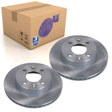 Pair of Front Brake Disc Fits Hyundai Accent II Blue Print ADG04350