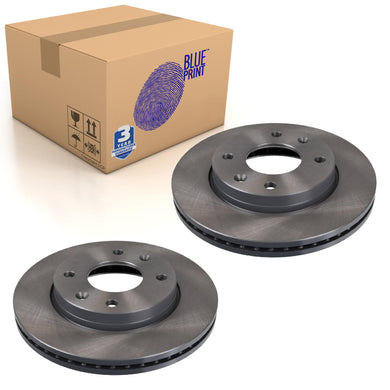 Pair of Front Brake Disc Fits KIA Hyundai Elantra Lavita Mat Blue Print ADG04356